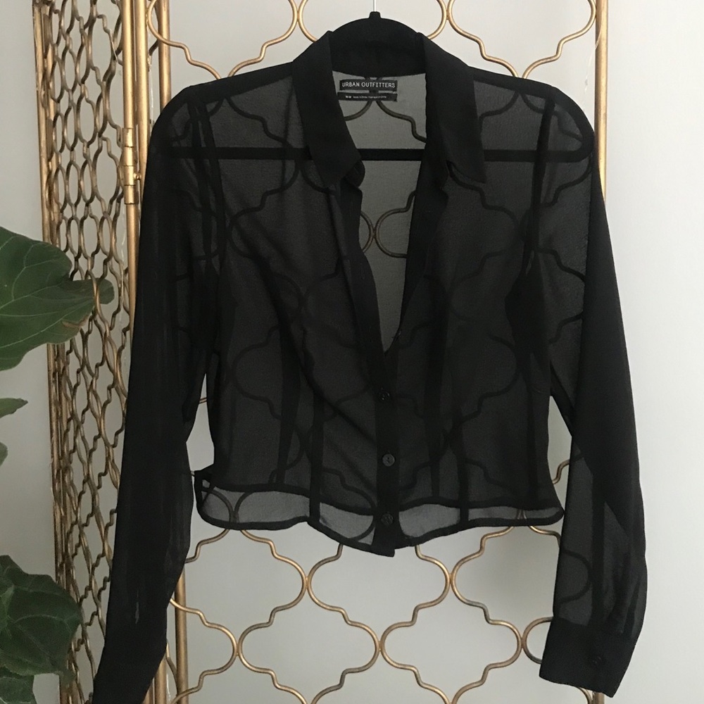 Cropped Sheer Blouse